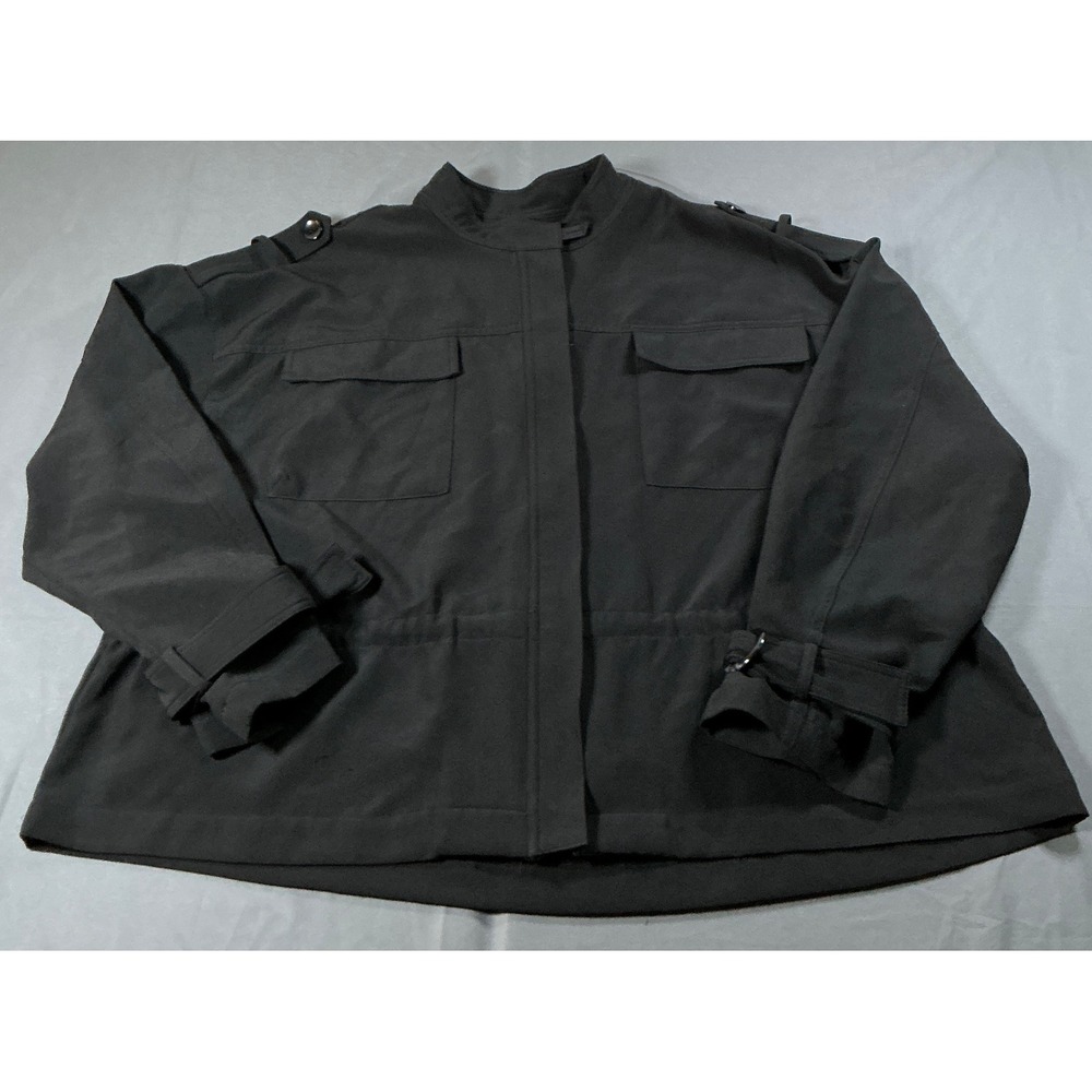 Gibson Latimer Black Utility Jacket XXL Mock Neck Epaulets Drawstring Waist